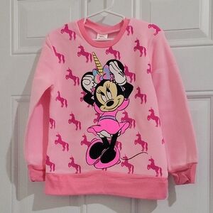 Girls Minnie Mouse Unicorn 🦄 Fleece Pullover Sweatshirt Sizes 4, 5/6 & 6X NWOT